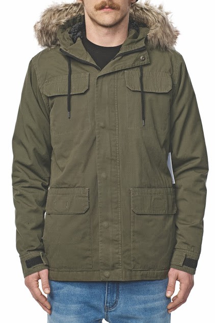 GLOBE GOODSTOCK THERMAL PARKA JACKET dusty olive