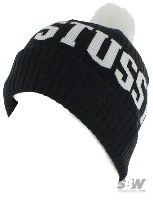 STUSSY CLASSIC POM POM BEANIE black