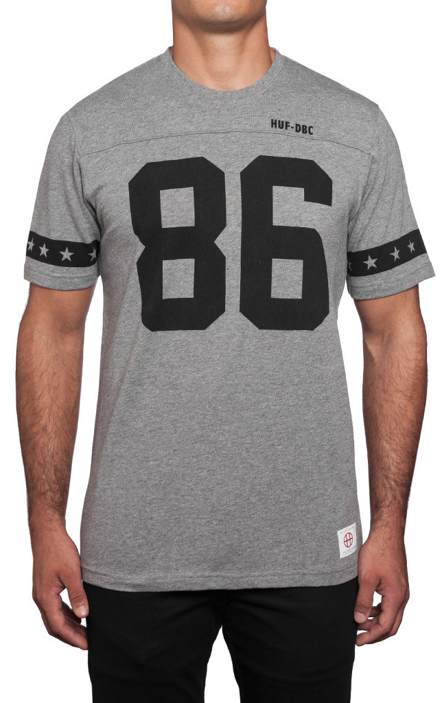 Peligro mar Mediterráneo Engañoso HUF HUF JERSEY 5 STAR FOOTBALL HEATHER GREY